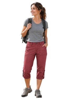 Aventura Bristow Organic Roll Tab Capri Pants Sustainable Cotton Size 2